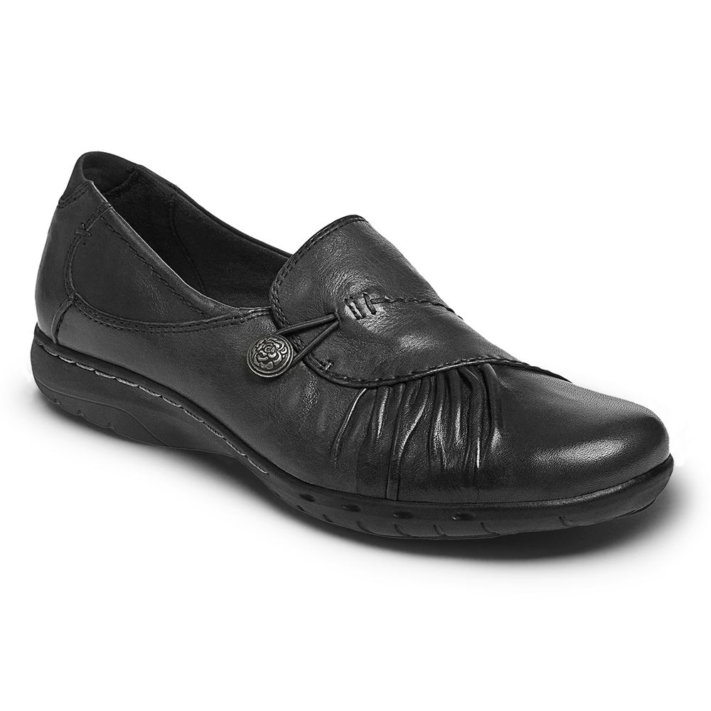 Sapatos De Caminhada Mulher Rockport Cobb Hill Paulette Slip-On Pretas,Portugal EVZWC-9048